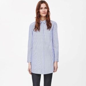 COS Blue and White Striped Button-down shirt